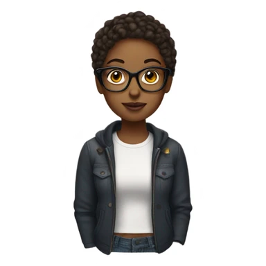 Masc girl with glasses  sticker