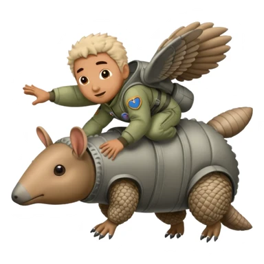 Man flying in the sky of armadillos sticker