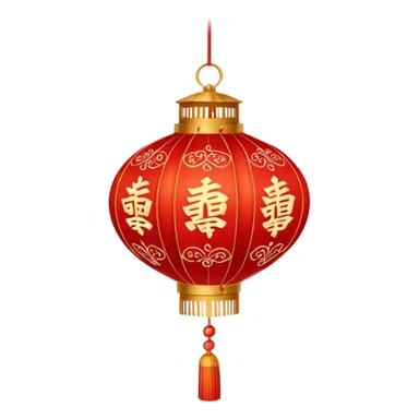 red ornamented chinese lantern sticker