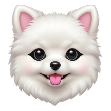 cute fluffy white Pomeranian puppy sticker
