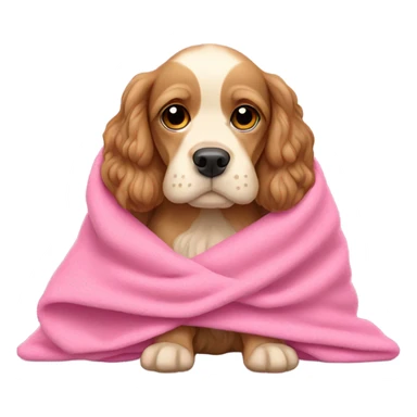 Cocker spaniel in a pink blanket sticker