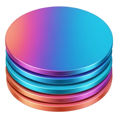 coins credit pack in gradient of turquoise, blue, pink, purple, and coral color sticker