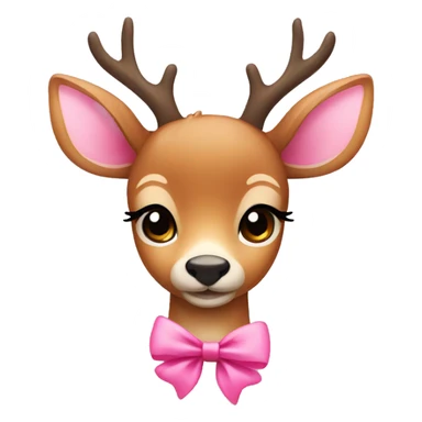 cute deer with a pink bow sticker