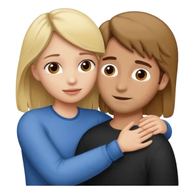 Blonde girl with grossed out face hugging brown haired man  sticker