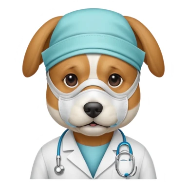 doctor dog Wearing Medical Mask sticker