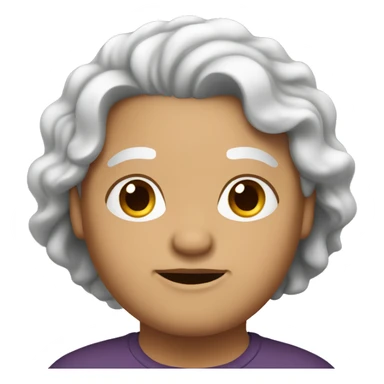 Brownish skin, overweight, elderly, white wavy hair. sticker