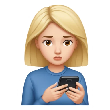 woman looking at phone sticker