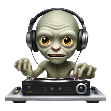 Gollum playing DJ  sticker