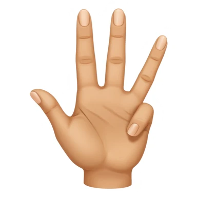 Una mano con estas características el dedo índice apuntando hacia arriba, los dedos medio y anular doblados hacia adentro, y el pulgar tocando el meñique sticker