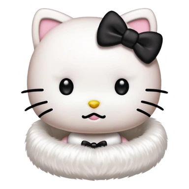 hello kitty with a black bow sticker