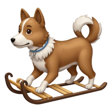 dog with back sled sticker