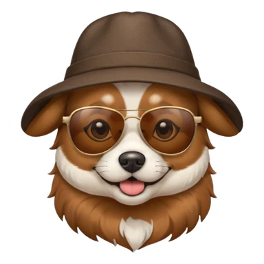 dog with hat and sunglasses sticker