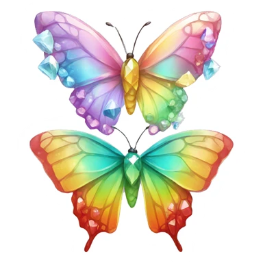 Rainbow-Diamond-Gem-Butterfly-Crystal-Fly sticker