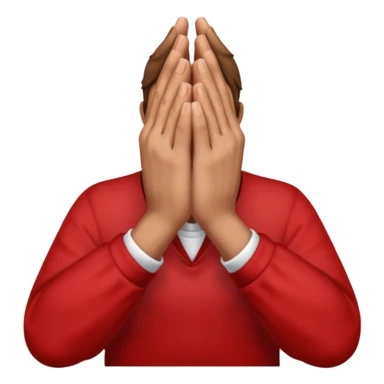 Brown praying hands with red sleeves hands only sticker