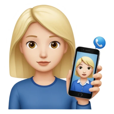 pink video call between one person holding the phone with a person on the phone screen sticker