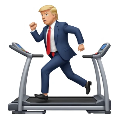 Donald trump running on a treadmill  sticker