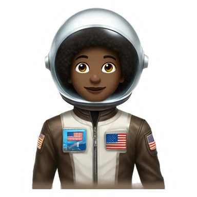 13 year old boy named Tevin Walker: Brown Skin, Dark Brown Eyes, Black Michael Jackson Afro, Wearing a space suit and round crystal clear space helmet sticker