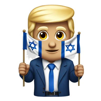 Donald Trump with Israel flag sticker