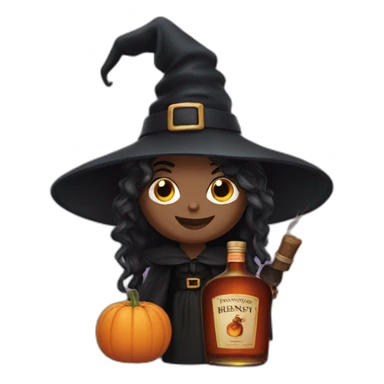 witch with hennessy bottle sticker