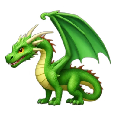 christmas green dragon in full growth sticker