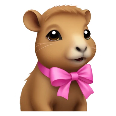 baby capybara with pink bow sticker