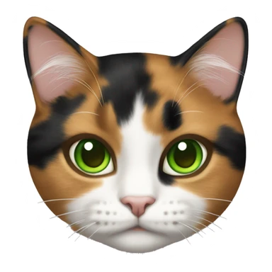 calico cat green eyes  sticker