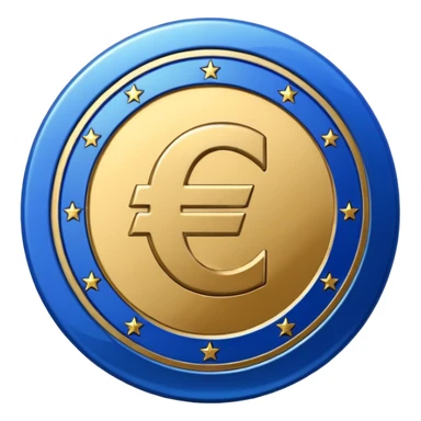 euro coin blue sticker