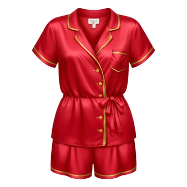 Pijama de satin color cherry sticker