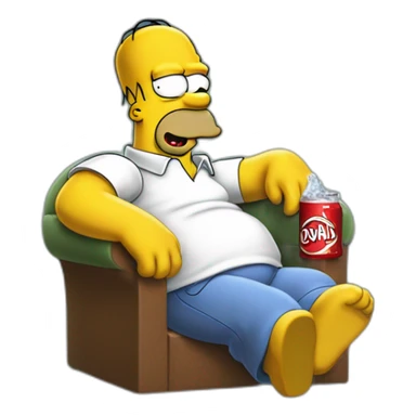 Homer simpson qui boit du coca sticker