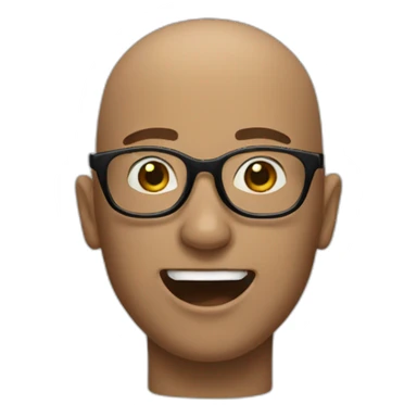 guy with glasses, bald on top, hair on the sides and tongue sticking out sticker