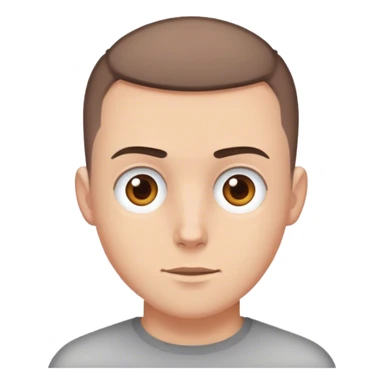 Pale white guy with buzz cut brown hair and brown eyes  sticker