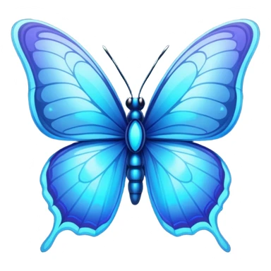 blue elegant glowing butterfly sticker
