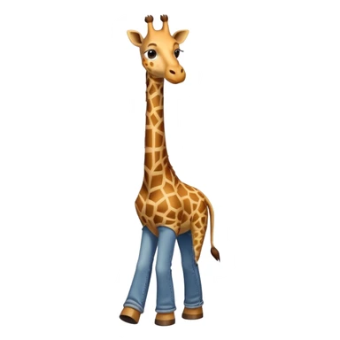 anthropomorphised giraffe wearing jeans and a t-shirt, walking upright sticker