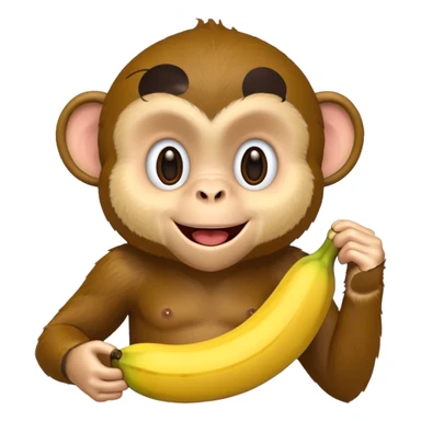 monkey with banana  sticker