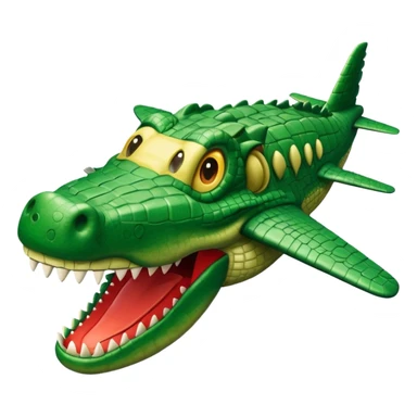 Un avion con cabina de cara de cocodrilo sticker