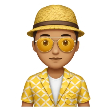 fotographer with yellow patterned summer clothes and sun glasses sticker