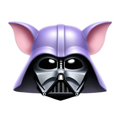 Lavender gray Pig darth Vader mask face armadillo darth Vader fanned tail feathered tail pig armadillo darth Vader face sticker