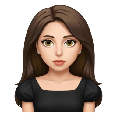 Lady Gaga with hazel eyes, long brunette hair sticker