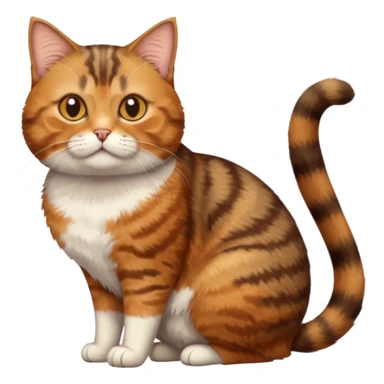 full body torbie cat with small head and short but chubby body sticker