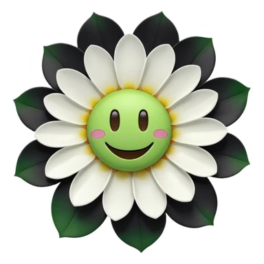 takashi murakami smile flower black and green sticker