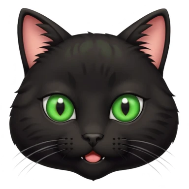 A black three-eyed cat with an eye in its forehead with a surprised expression sticker