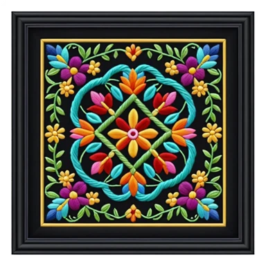 Framed embroidery sticker