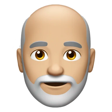 Bald guy with a graying beard and dark brown eyes and strong bushy eyebrows sticker