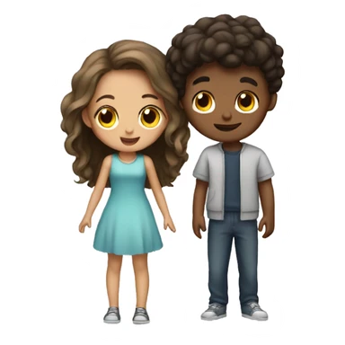 Girl and boy love sticker