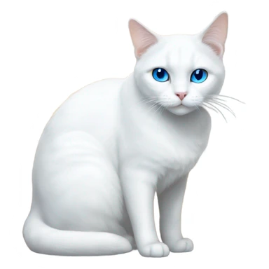 White cat with blue eyes lounging by the door sticker