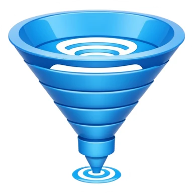 futuristic blue sales funnel with 6 levels sticker