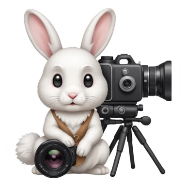white rabbit camera sticker