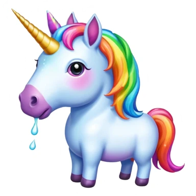 Unicorn puking rainbow  sticker