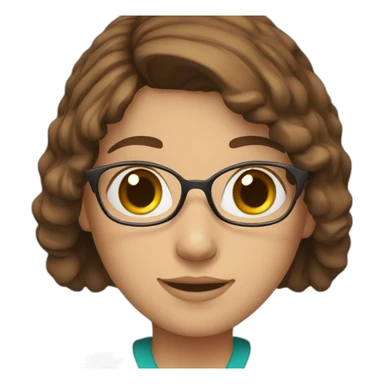 medical girl student with books with brown hair sticker