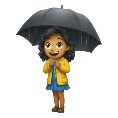 Girl singing in the rain sticker